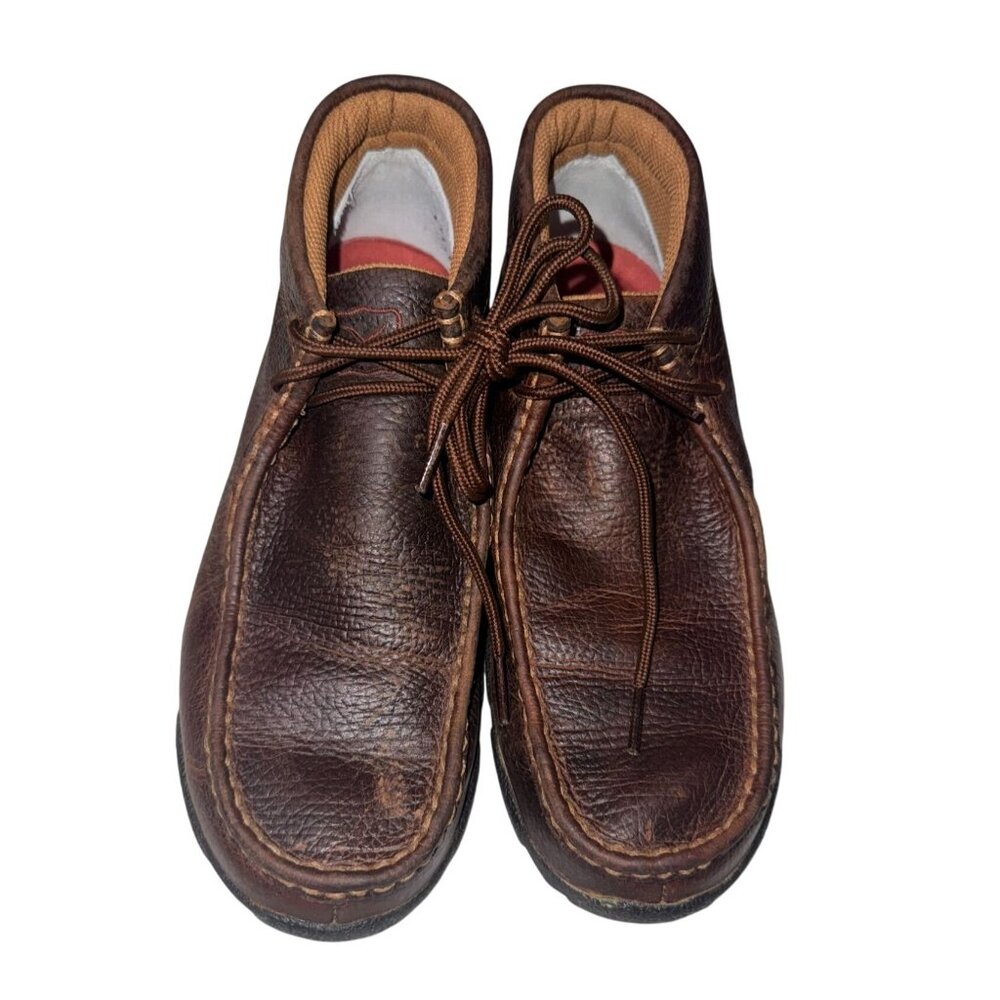 Twisted X Leather Lace-Up Moccasin Boots Size 8M Brown Casual Shoes Comfortable